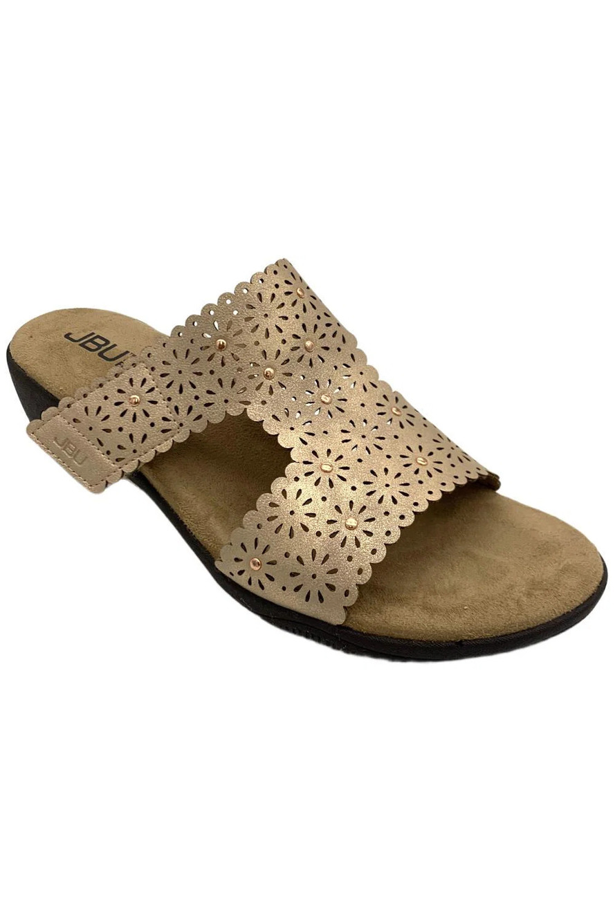 JBU Women's Sanya Demi Wedge Slip-On Sandal Blush Shimmer - Medium